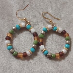 Boho Beaded Hoop Earrings
